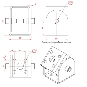 Чертёж сварного шарнира 100х100 мм