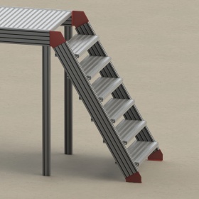 4 угловых стальных соединителя для фиксации лестницы.