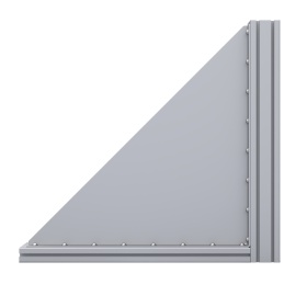 Прямоугольный большой уголок из стали с ребром жесткости на профиль из алюминия серии 40