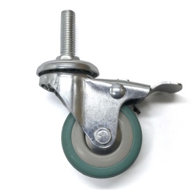 937050 | Колесо поворотное с тормозом D50, болт М10х30, серая резина изображение 0