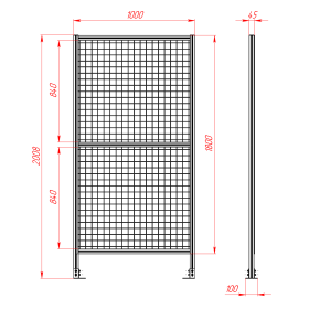 SG-40-1000-2000 | Секция ограждения 1000x2000, серия 40 (Анодированная) изображение 1