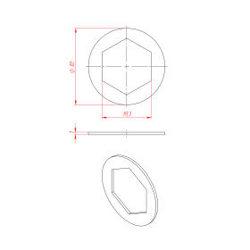 ML-C1001 | Втулка для шестигранной оси 19 мм, толщина 1 мм изображение 2