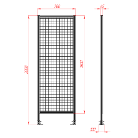 SG-40-700-2000 | Секция ограждения 700x2000, серия 40 (Анодированная) изображение 1