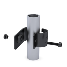 Крупный план соединения трубы Ø28 мм с кронштейном RSI-DF13B