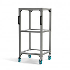 Передвижная стойка на 3 полки с размерами 600х600х1300 мм