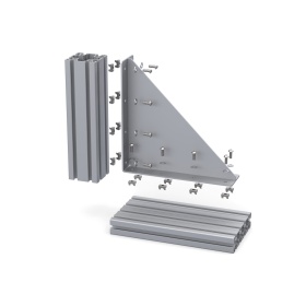 Большой уголок 315х315 мм сварка сталь ребро на профиль алюминий серия 45 сборка с сухарями