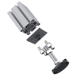 Крепление ножки артикул 7084 при помощи винтов к алюминиевому профилю