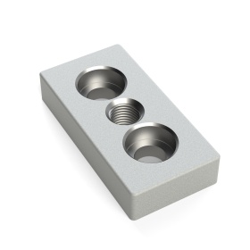 Опорная плита алюминиевая, резьба M16, размер 40х80, паз 10