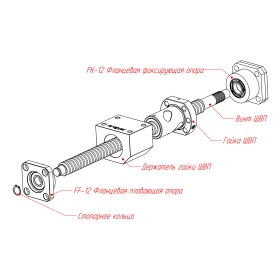 Пример сборки фланцевой подшипниковой опоры FF-12