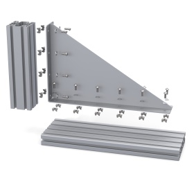 Уголок большой 315х495 мм стальной с ребром 4 мм для профиля серии 45