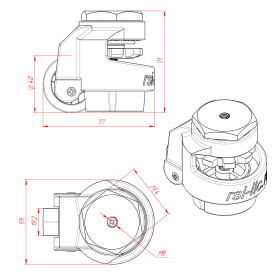 Чертеж промышленного колеса RSI-40S-DX