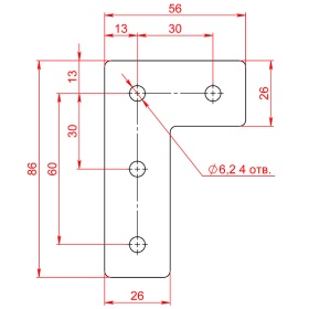 Чертеж для соединительной пластины Г-4-30