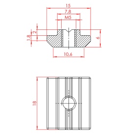 Чертеж сухаря пазового м5 серия 30