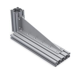 Длинный уголок стальной 440 мм с ребром для профиля серии 40