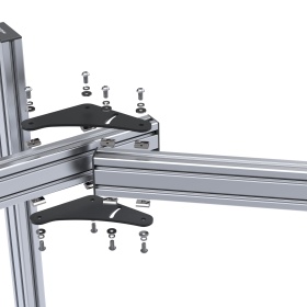 Алюминиевые профили 40×40 и 80×40 с пазом 10 мм в составе трипл скрина для симрейсинга