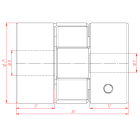 MH-D25L35-6x8 | Муфта соединительная, кулачковая изображение 3