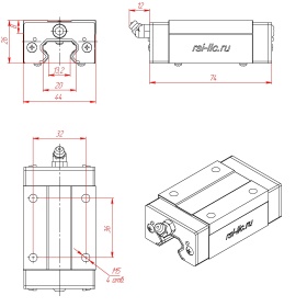 Чертеж каретки без фланца TRH20-B