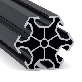 HEX-5252-RAL9005 | Профиль шестигранный конструкционный алюминиевый (Черный) изображение 0