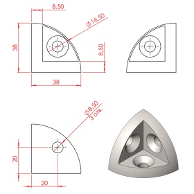 Чертеж стальной части соединителя арт. 2014