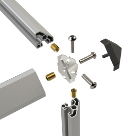 Схема крепления торцевого соединителя с треугольным профилем 40х40