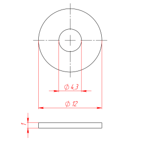 Чертеж шайбы увеличенной D4