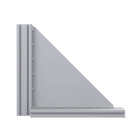 Уголок 495х495 мм для профилей серии 45 сталь сварка с ребром жесткости 4 мм