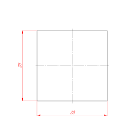 PK-20X20 | Квадрат алюминиевый 20x20 мм изображение 1