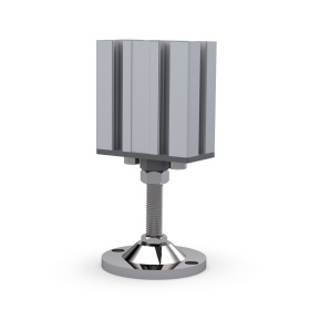 Опора регулируемая нержавеющая, артикул 7648, основание диаметром 100 мм. Установка в профиль