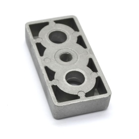 Вид сзади плита алюминиевая резьба M10, размер 40х80 мм, для паза 10