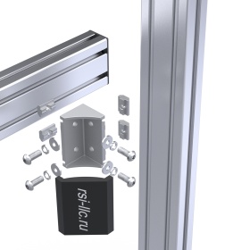 Узел крепления профиля и уголка, вид крупным планом.