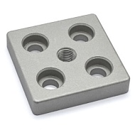 7005-AL-Slot10-M16 | Опорная плита алюминиевая M16-80х80 паз 10