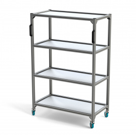 Подкатная стойка 600х1200х1800 мм на колесных опорах с тормозом