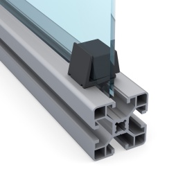 Фиксация стекла в профиле с пазом 8 мм при помощи зажимной клипсы