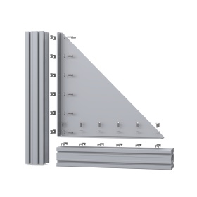 Стальной уголок 550х550 мм с ребром жесткости 5 мм схема