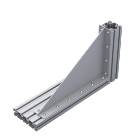 Сварка сталь большой уголок 315х495 мммм с ребром жесткости для алюминиевого профиля серии 45