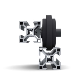 Резиновый ролик под паз 8 в сборе с конструкционным профилем