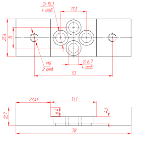 6238 | Двойной держатель роликов, паз 6 мм, к профилям 25х25 изображение 5