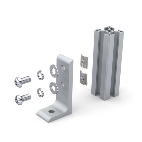 Схема установки алюминиевой фундаментной опоры к профилю 30х30 мм