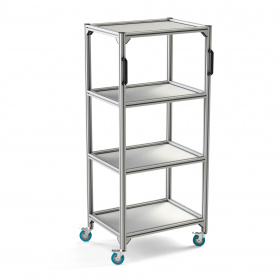 Передвижная стойка 600х800х1800 мм на 4 полки