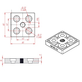 чертёж 7005-AL-Slot10-M16