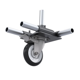 RSI-FHJ503 в сборе с трубами — общий вид поворотного ролика с тормозом в собранном состоянии с монтажными трубами.