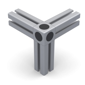 Алюминиевый трехсторонний кубический соединитель на профиль серии 40