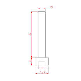 Чертёж винта DIN 912 М5х30