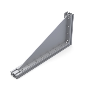 Уголок большой 450 мм стальной с ребром для профиля алюминий серии 30