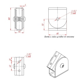 Чертёж шарнира к профилям серии 40