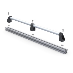 Схема сборки установленной на конструкционный профиль алюминиевой дверной ручки DH28-L800-E2-C1