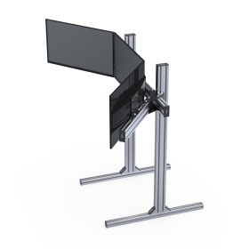 Компактная, модульная конструкция обеспечивает устойчивость и удобный обзор для трёх мониторов.