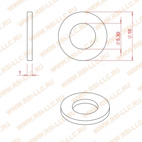 Чертеж шайбы D5 DIN125
