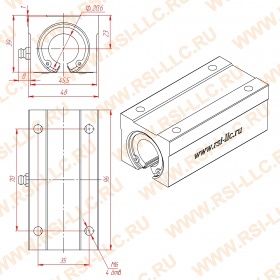 Чертеж к удлиненной каретке SBR20LUU