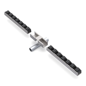 Кронштейн FH-2033E для модульных трубных систем, соединение трубы 28 мм с роликовыми направляющими.